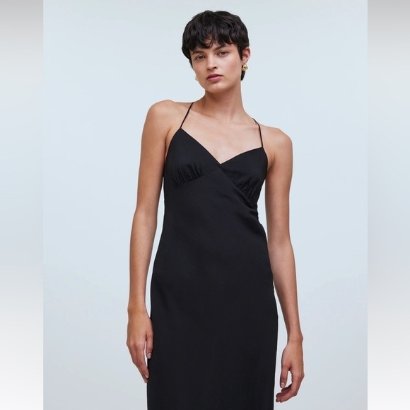 NWT Madewell The Layton Midi Slip Dress True Black Size 0 - Picture 8 of 16